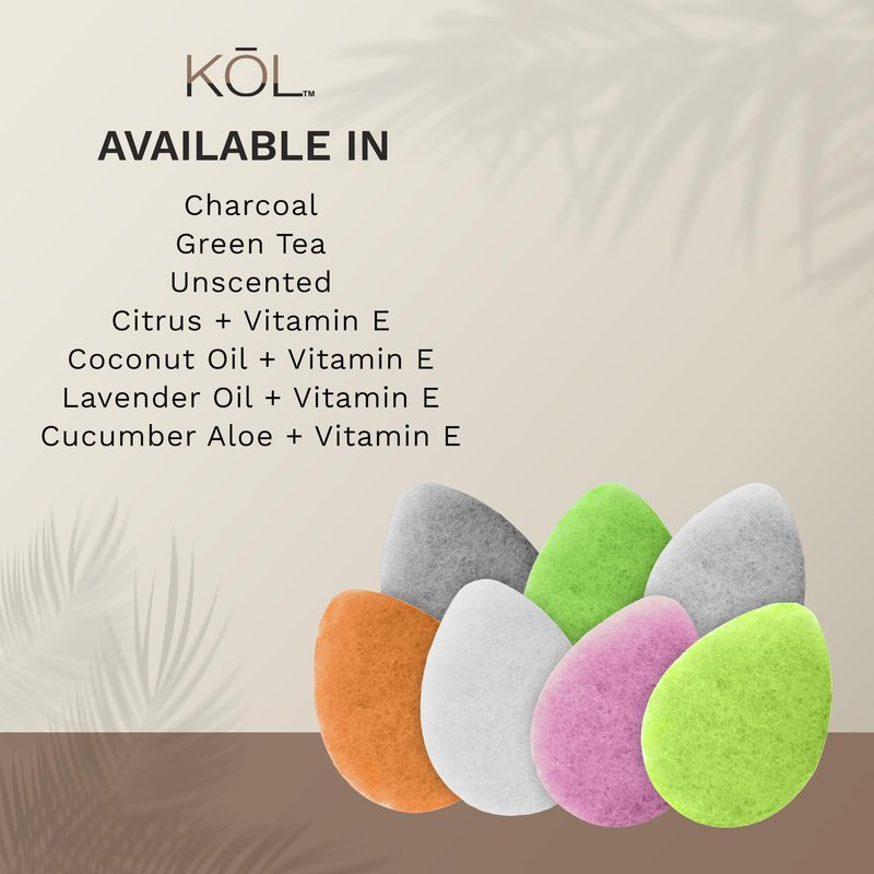 KOL Face Scrubber, Coconut Infused Exfoliating Facial Cleansing Pads, Disposable Exfoliator Face Sponge for Daily Cleaning and Makeup Removal, 6 Count