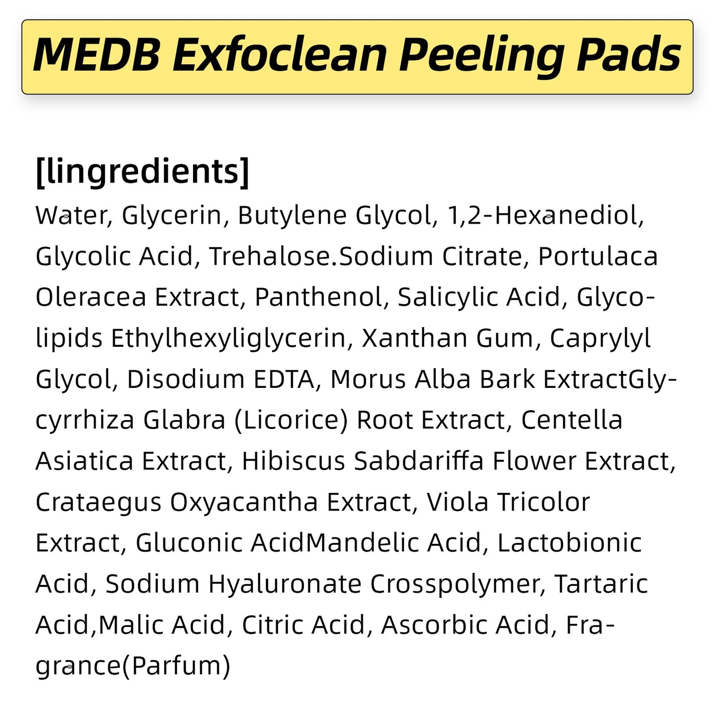 MEDB Exfoliating Pads, Dual-Textured Facial Pad for Exfoliation and Pore Care with AHA & BHA, Salicylic Acid Brightening, Hydrating, for Radiant & Clear Skin, Korean Skincare 60 Counts