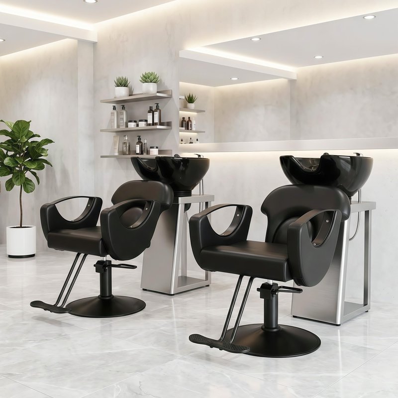 Hicomony Salon Barber Chair, Hydraulic Pump Height Adjustable Hair Styling Chair, Professional Reclining Hair Chairs,360° Swivel All-Purpose Beauty Chair for Home, Spa & Salon Equipment