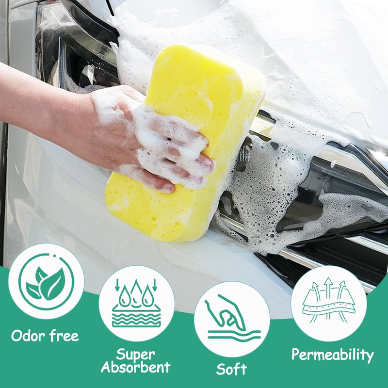 2-Pack Extra Large Cleaning Sponges (7.5" x 5.5" x 1.9") – Heavy Duty Grouting, Car Wash & Multi-Surface Sponge – Non-Scratch PU Foam for Tile, Dishes, Cars & Crafts Super Absorbent