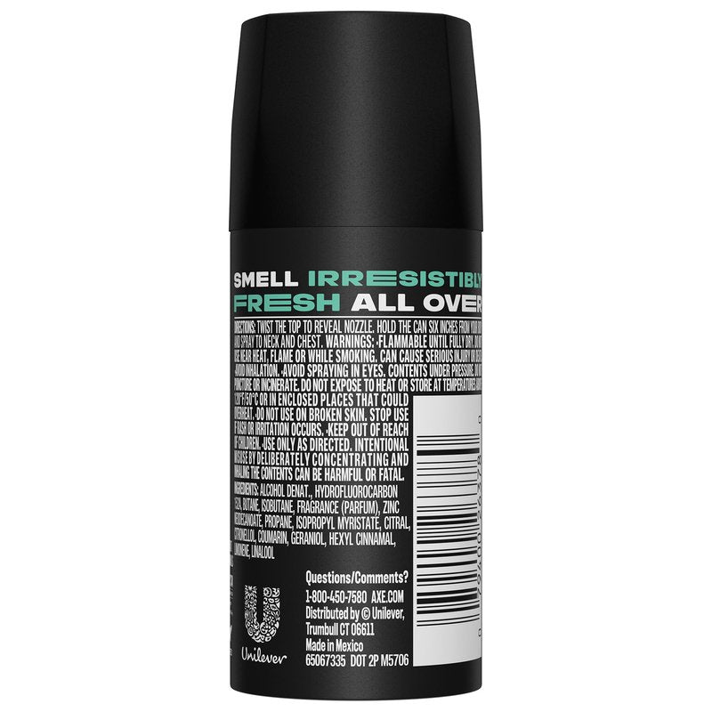 AXE Travel Deodorant, Body Spray, Apollo, 3-Pack – 48H High-Definition Scent & Odor Protection, Sage & Cedarwood, Aluminum-Free, 1 Oz Ea