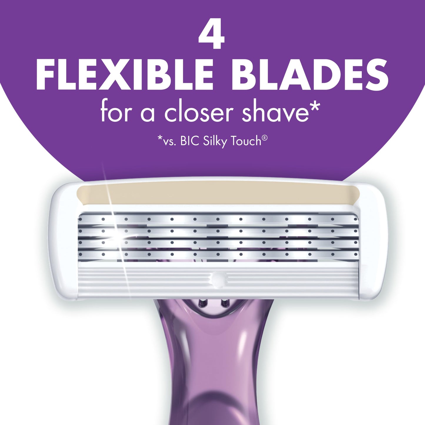 BIC Soleil 4 Escape Women's Disposable 4-Blade Razors, Lavender & Eucalyptus Scented Handles for Smooth Shaving, 4-Pack
