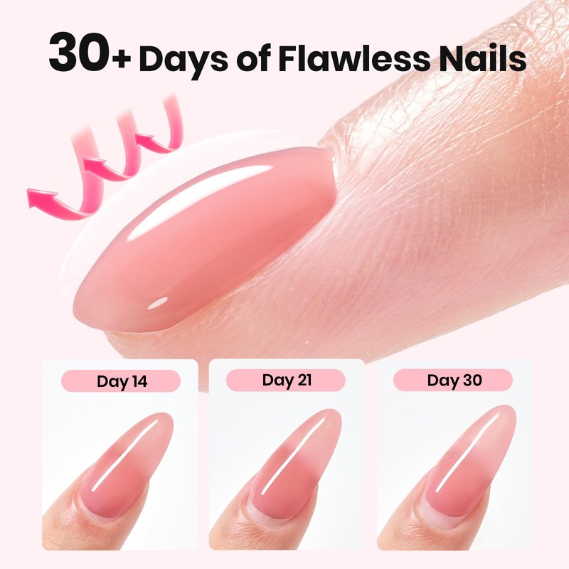 Beetles Builder Gel Set with Nail Dehydrator and Primer,Base Top Coat,Rosy Dew-Pink & Glitter Pink for Nails Extension & Apex Strengthening, Thickening Weak Nails, DIY UV Nail at Home for Beginners