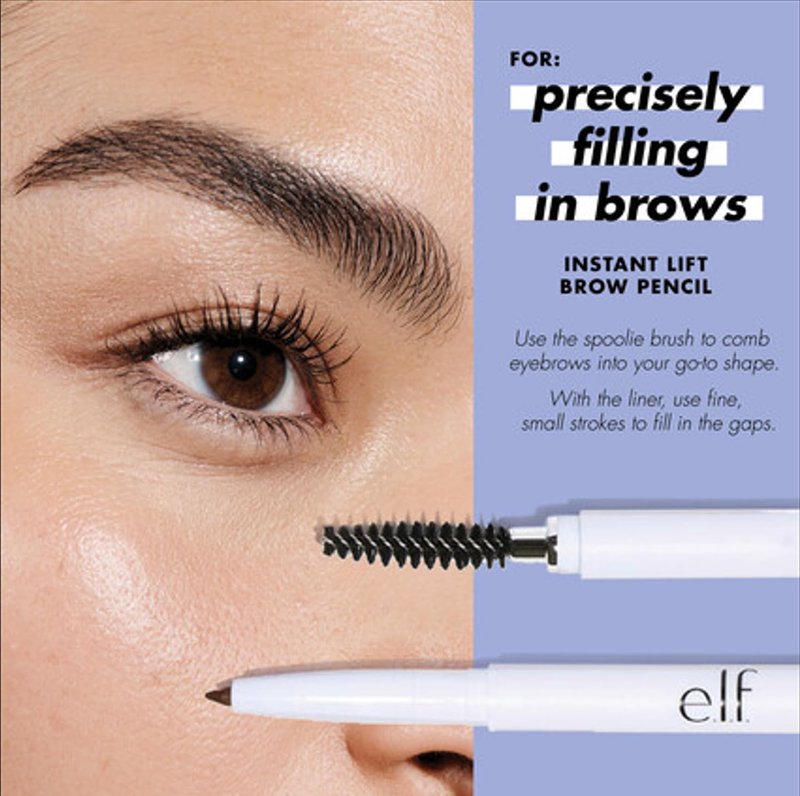 e.l.f. Instant Lift Brow Pencil, Dual-Sided, Precise, Fine Tip, Shapes, Defines, Fills Brows, Contours, Combs, Tames, 0.006 Oz, Deep Brown, 1 Count (Pack of 2)