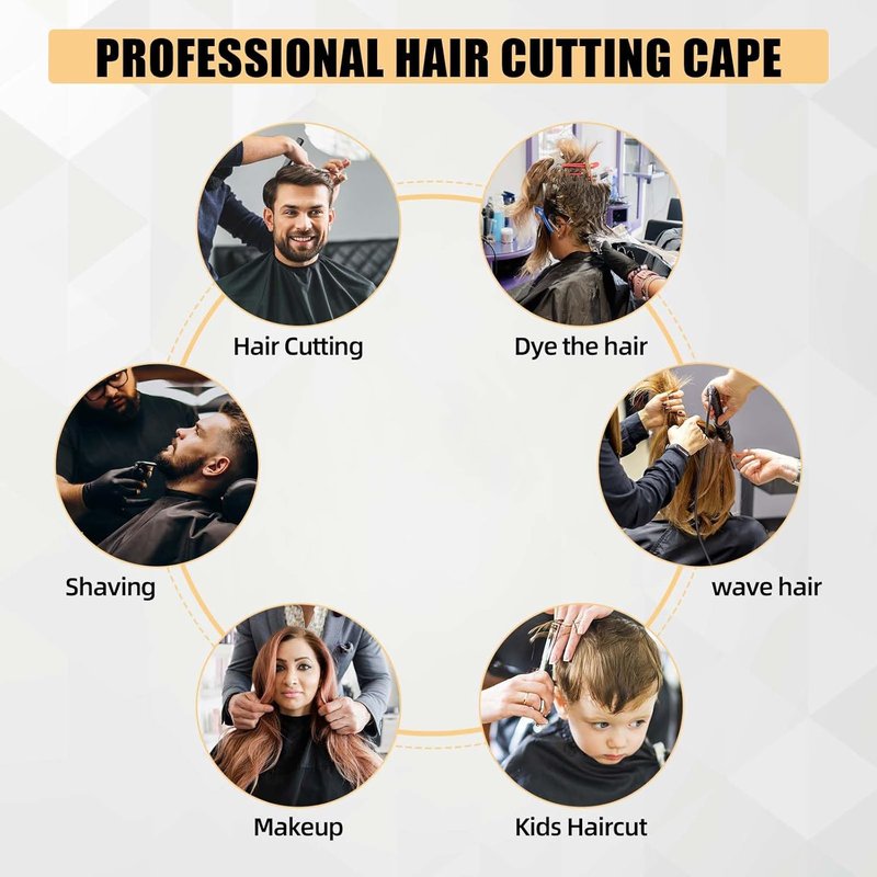 Omvoina Professional Haircut Cape - Adjustable Snap Closure & Neck Duster Brush | Unisex Salon Cape