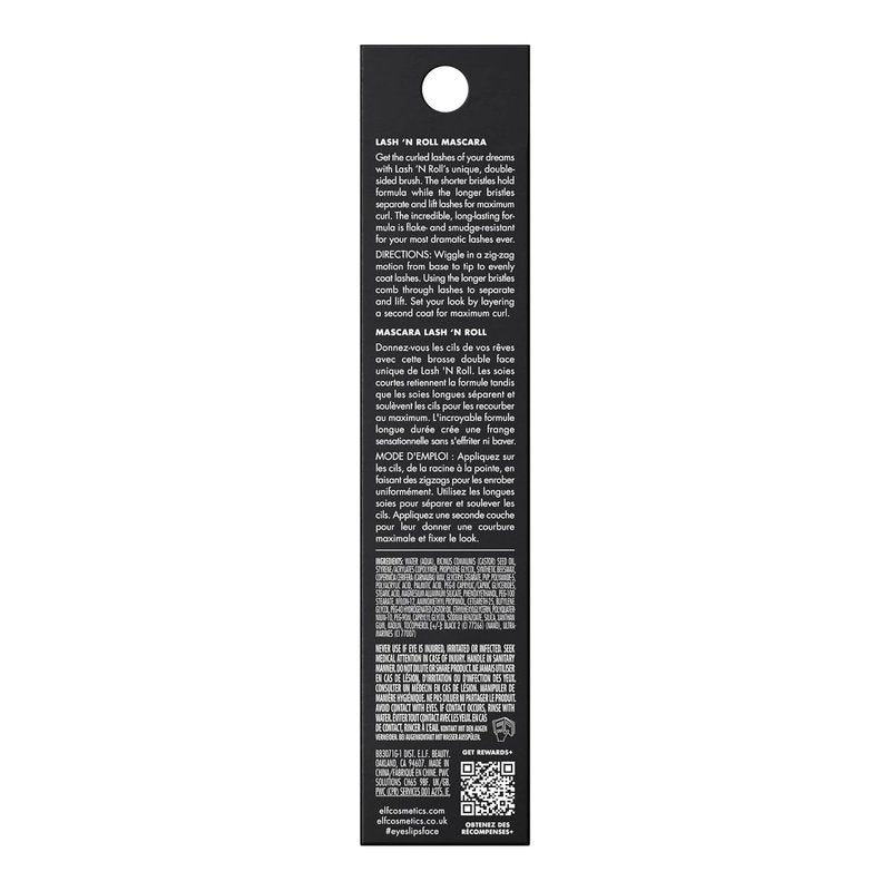 e.l.f. Lash 'N Roll Mascara - Curling Formula for Lifted, Separated Lashes | Long-Lasting, Vegan, Black