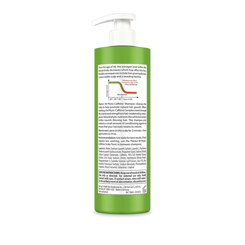 Plantur 39 Fine & Brittle Hair Shampoo - Phyto-Caffeine Formula for Women's Thinning Hair | 16.9 fl oz