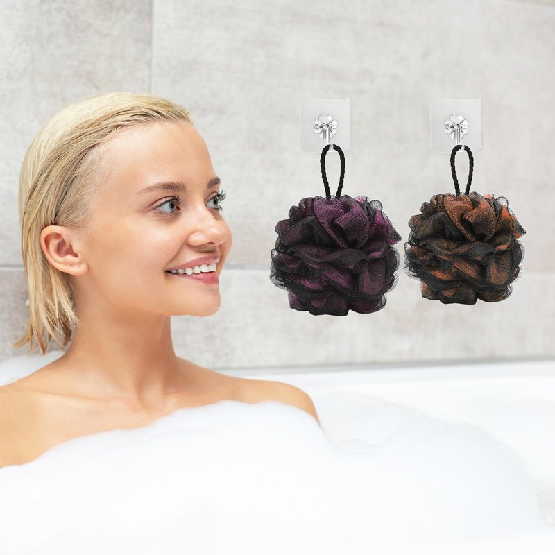 Loofah Sponge 60g/Piece, Bath Sponge Pouf Shower Loofah Body Scrubber Exfoliator Pack of 4