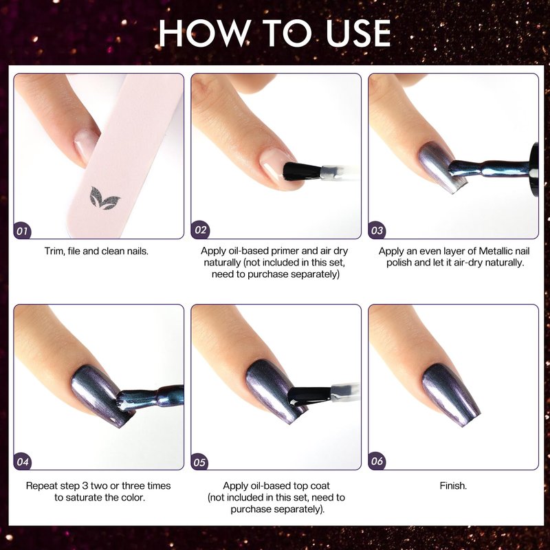 Morovan Fingernail Nail Polish Set: Holographic Metallic Ombre Lacquer Air Dry Nail Polish Regular Nail Pack 0.27oz Glitter Finger Nail Bulk Toenail Polish Kit Halloween Fall Gift for Women
