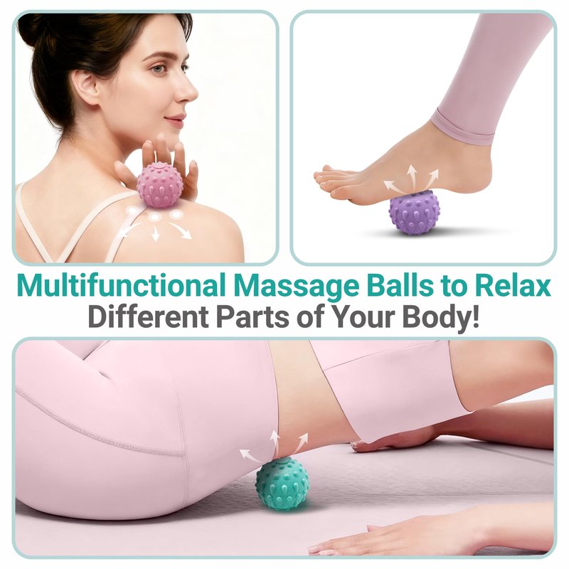 GEENOA Foot Massage Mat with Two Massage Balls, 5-Zone Acupressure & Reflexology Mat for Various Stimulation, Portable Pressure Point Pad for Feet Relaxation, Pain, Fatigue Relief((Lake Blue)