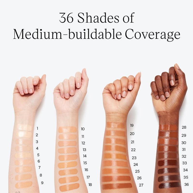 Saie Glowy Super Skin Tint Liquid Foundation - Weightless + Dewy Foundation with Lightweight Medium Coverage - Hydrating Face Makeup + Skin Care Serum Hybrid with Hyaluronic Acid - Shade 27 (1.01 oz)
