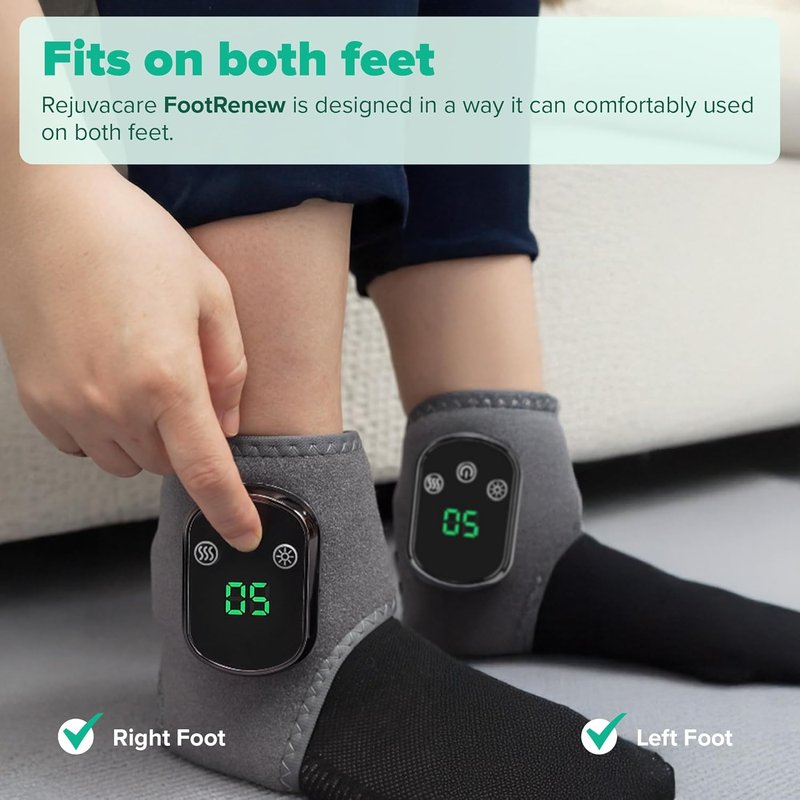 Rejuvacare Foot Renew Massager - Triple Method Relaxation Support for Feet & Ankles | Home Use, 1 Piece