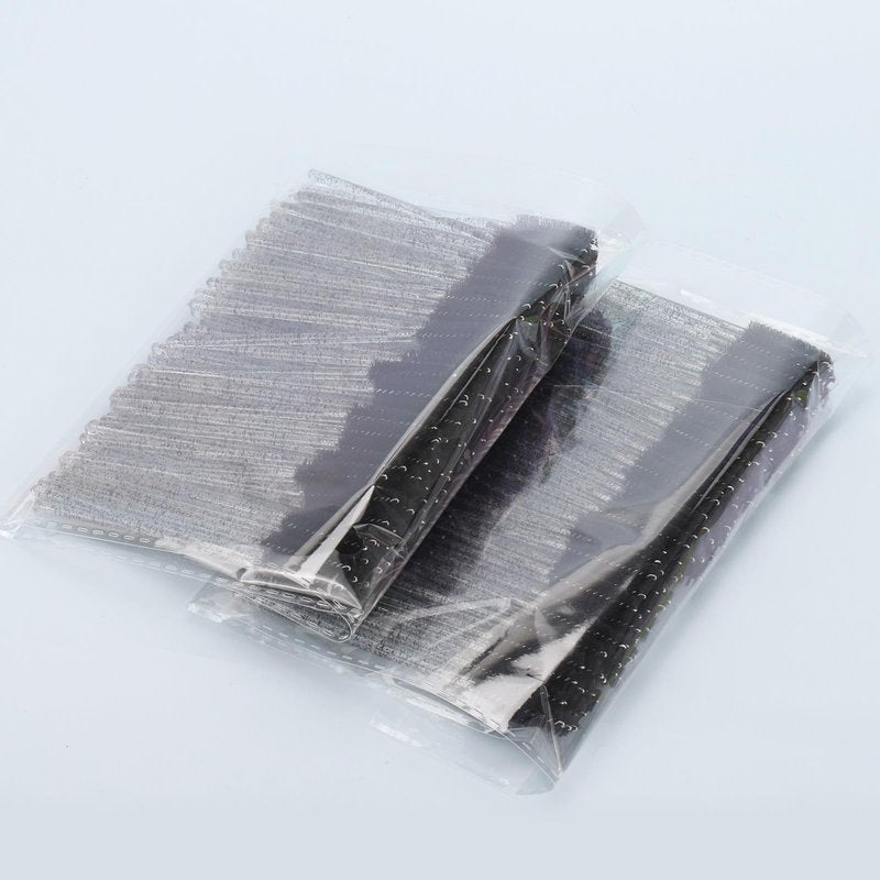 200 Pcs Disposable Eyelash Brushes Crystal Mascara Wands for Eye Lashes Extension Eyebrow and Makeup, Black