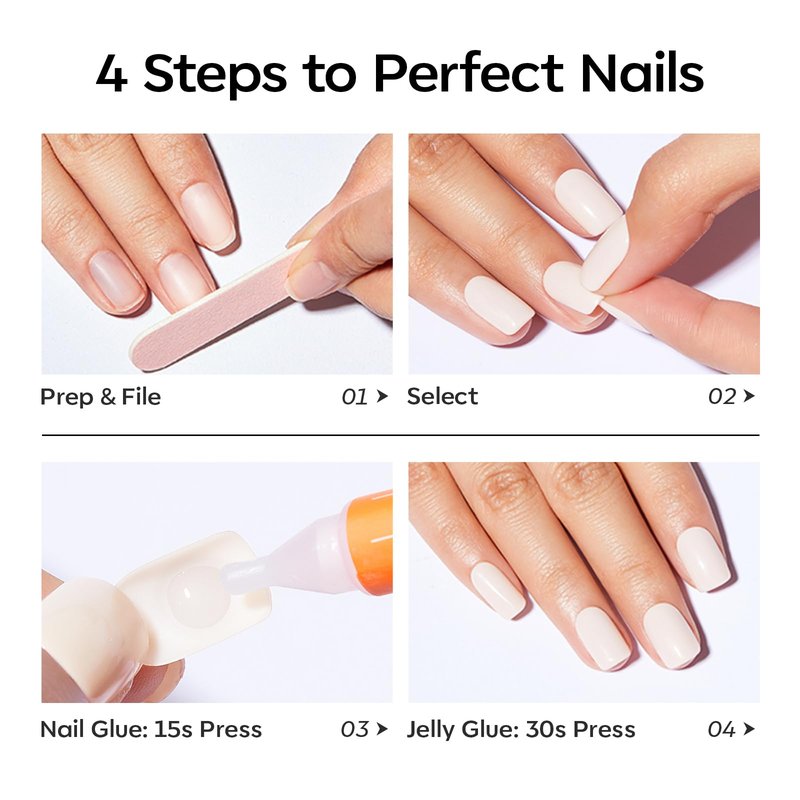 Modelones Brown Press on Nails Almond, Short Fake Nails, Reusable Nail Kit with Nail Glue Adhesive Tabs Mini Nail File, Nails Press Ons 32Pcs 16 Sizes, Women Girl Gift, Amber