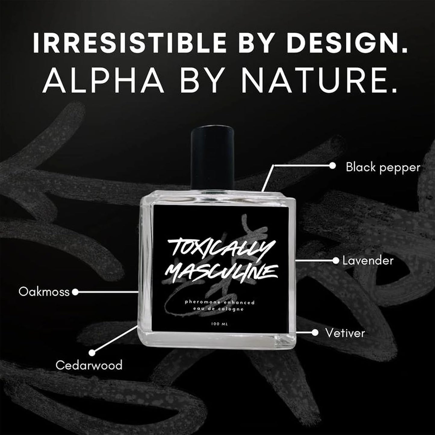 Toxically Masculine - Pheromone Infused Eau de Cologne (100 ml) Long Lasting Fragrance Bold Scent colognes men