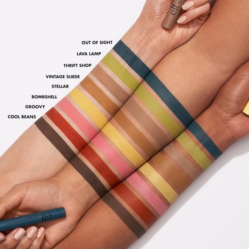 e.l.f. No Budge Matte Shadow Stick - Long-Wear Cream Eyeshadow, Vegan & Cruelty-Free | Bombshell Color