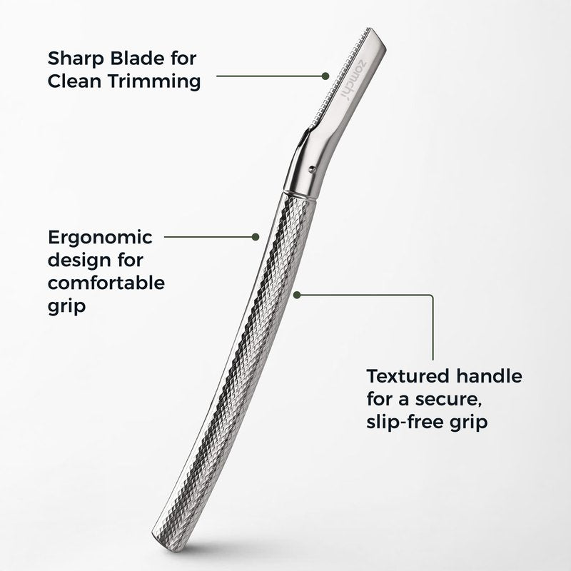 ZOMCHI Eyebrow Razor, Face Razors for Women&Men, Eyebrow Trimmer Shaper with Precision Cover,Facial Shaver with 6 Blades (Silver)