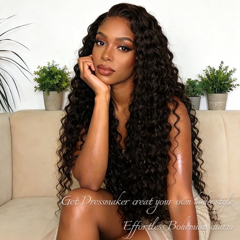 Miracle Knots Crochet Hair - Pre-Separated Deep Wave for Black Women | Easy Install, Lightweight, 14 Inch (2# Dark Brown)