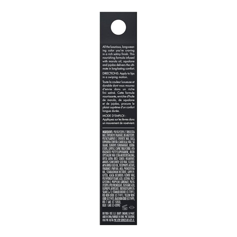 e.l.f. O Face Satin Lipstick, Richly Pigmented, Nourishing & Long-Lasting Creamy Lipstick, Infused With Jojoba, Vegan & Cruelty-Free, Pleased