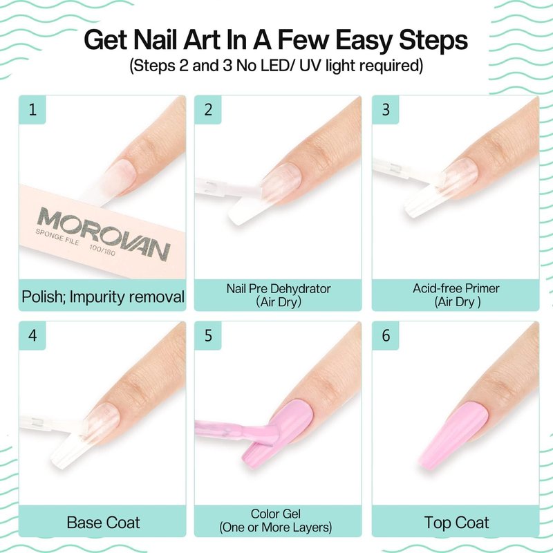 Morovan Acid Free Professional Nail Dehydrator Prep for UV Gel Polish Acrylic Nails Fast Dry Natural Nail Primer Base Varnish Manicure Bonder 0.5 oz