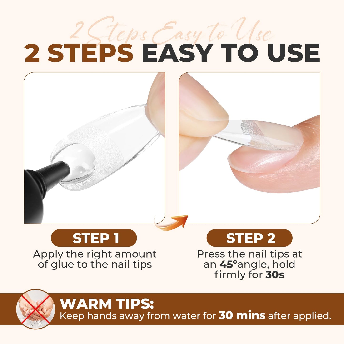 UNA GELLA Super Strong Nail Glue: 2Pcs*10ml Semi Solid Nail Glue for Press Ons No Lamp Needed 10s Quick Drying Solid Nail G lue Gel Upgraded for Acrylic Fake Nails Extension Long Lasting