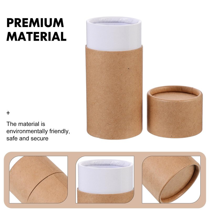 Hemoton 30Pcs Kraft Paper Cylinder Gift Boxes 5.27X6.85X2.28In Cardboard Packaging for Essential Oil Bottles Tea Incense Storage and Craft Supplies