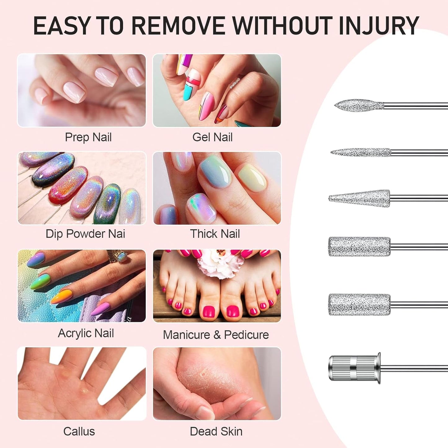 Skiennix Portable Electric Nail Drill - 20000 RPM Professional Manicure & Pedicure Kit | Acrylic Nail Set