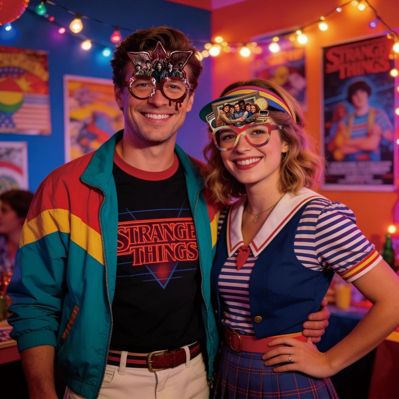 Teeo Deeo 12Pcs Stranger Themed Party Set: Decorative Glasses (Cosplay Style) - Ideal for Stranger Things Themed Birthday Parties & Party Gifts