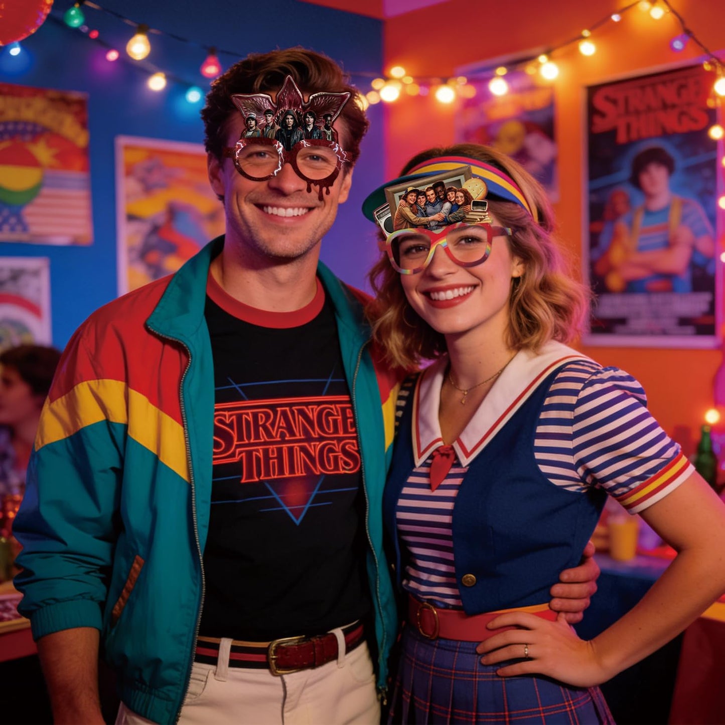 Teeo Deeo 12Pcs Stranger Themed Party Set: Decorative Glasses (Cosplay Style) - Ideal for Stranger Things Themed Birthday Parties & Party Gifts