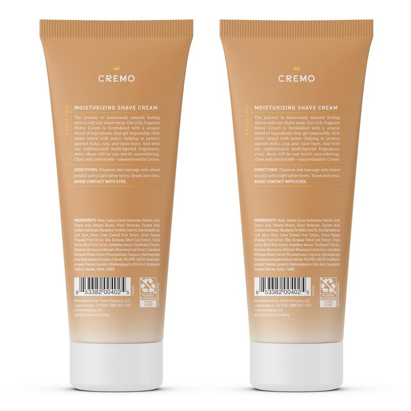 Cremo Women's Shaving Cream - Moisturizing Coconut Mango Formula for Sensitive Skin | 6 Fl Oz (Pack of 2)