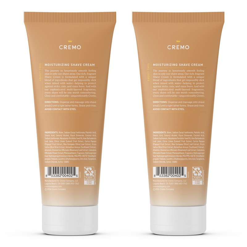 Cremo Womens Shaving Cream Sensitive Skin, Moisturizing, Coconut Mango, Ultra-Slick Shave Cream for Women, Fights Nicks, Cuts and Razor Burn, 6 Fl Oz (Pack of 2)