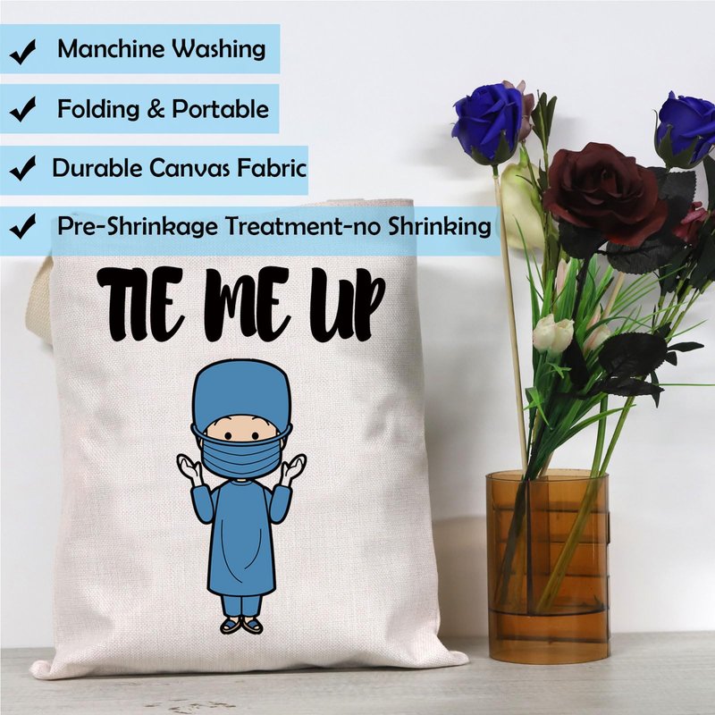 GJTIM Funny Surgical Tech Gift Tie Me Up Zipper Pouch Makeup Bag for Surgeon (Tie Me Up Tote)