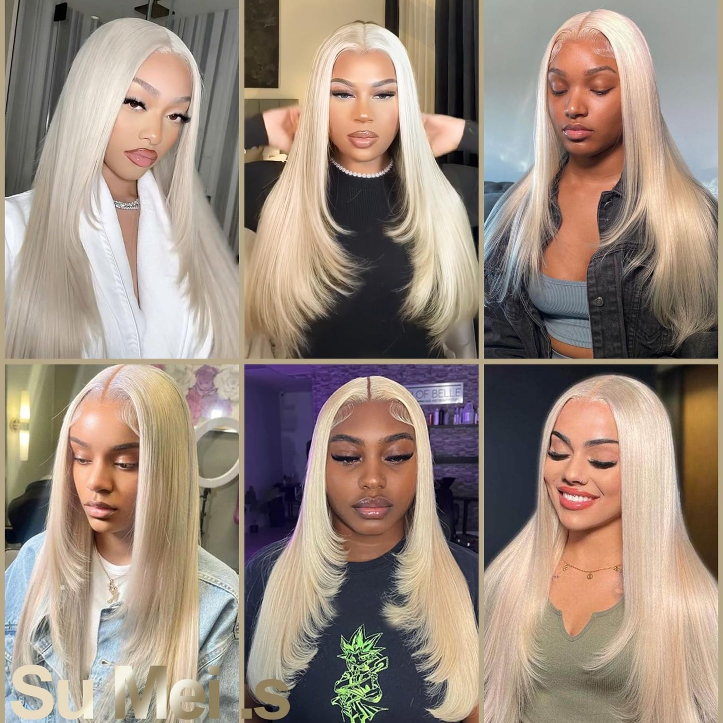 Su Mei.s Glueless Synthetic Lace Front Wig 26 Inches Long Straight Blonde Wigs for Black Women 13x5x1 HD Lace Hand Tied Pre Plucked Hairline (#613 Blonde, 26 Inch)