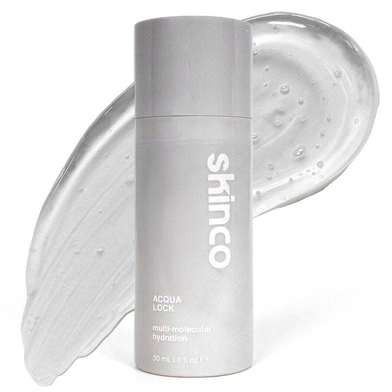 Skinco Aqua Lock Advanced Hyaluronic Acid Serum – Multi-Molecular Hydration with Aloe, Green Tea & Vitamin E | Plumps, Moisturizes & Soothes Skin (1 fl oz)