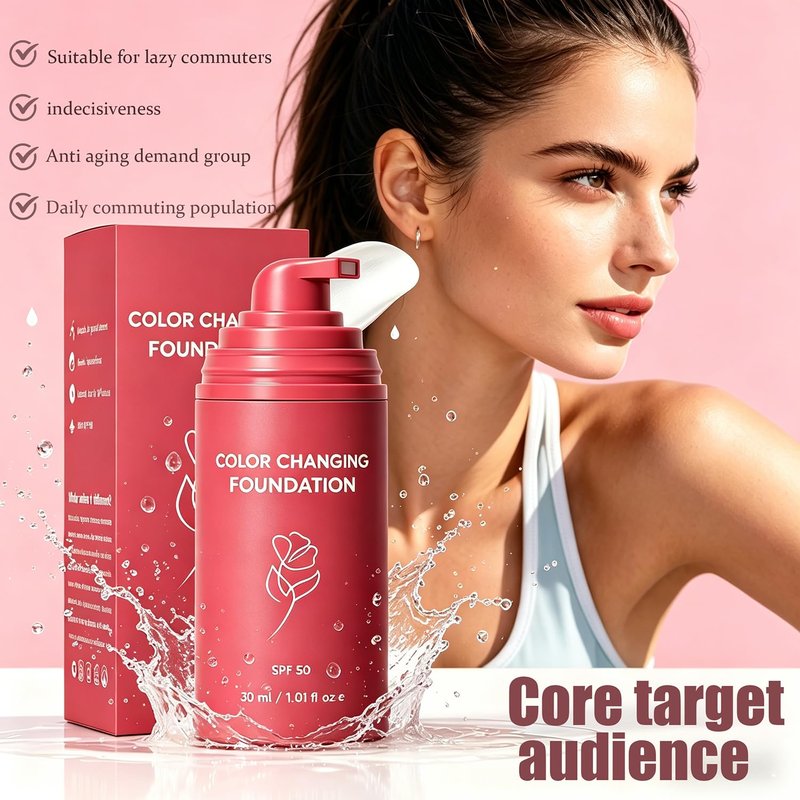 Skiennix Korean Color Changing Foundation - Smart Adaptive Pigment for All Skin Tones | Hydrating & Long-Lasting