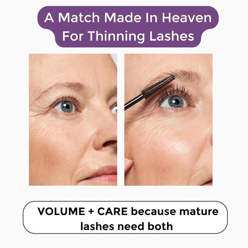 Rumi Cosmetiques VolumeCare+ Mascara - Extreme Length & Volume 2-in-1 Formula | Hypoallergenic, No Clumps, Natural Black