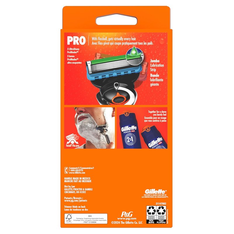 Gillette ProGlide Razor - Precision Handle with 2 Ultra-Smooth Blade Refills for Men