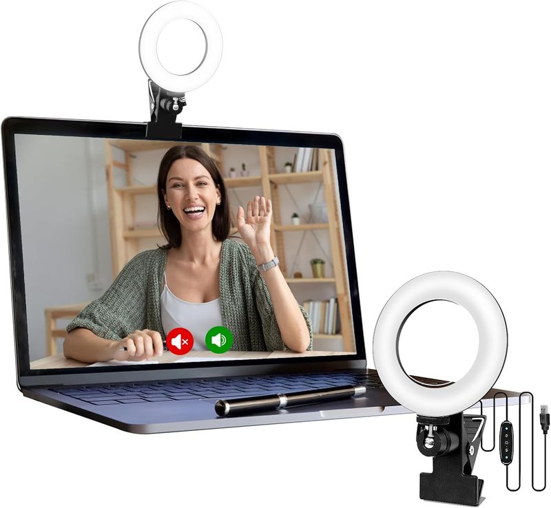 Cyezcor Video Conference Lighting Kit - Clip-On Ring Light for Remote Work & Zoom Calls | Ideal for Streaming