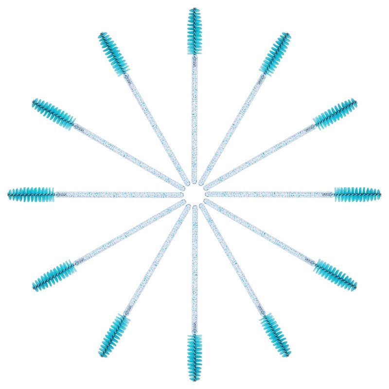 **Disposable Eyelash Brushes - 100PCS Mascara Wands Applicators Kit with Container | Blue**