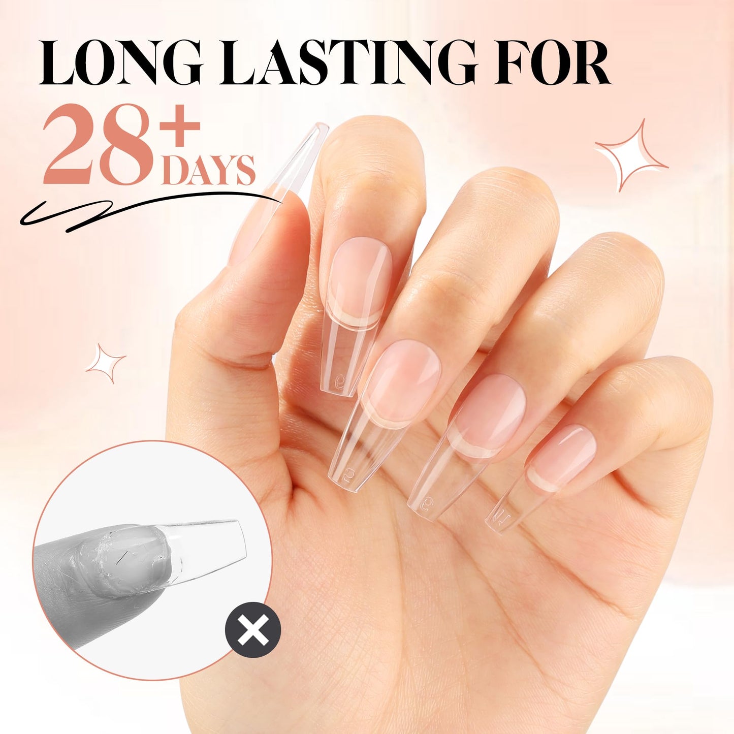 UNA GELLA Gel Nail Glue, Solid Nails Gl ue Gel 40g Lamp Curing Needed Soak Off G LUE Strong Nail G LUE G el for Acrylic Fake Nails Tips Extension Press On Nails for Gelly Tips
