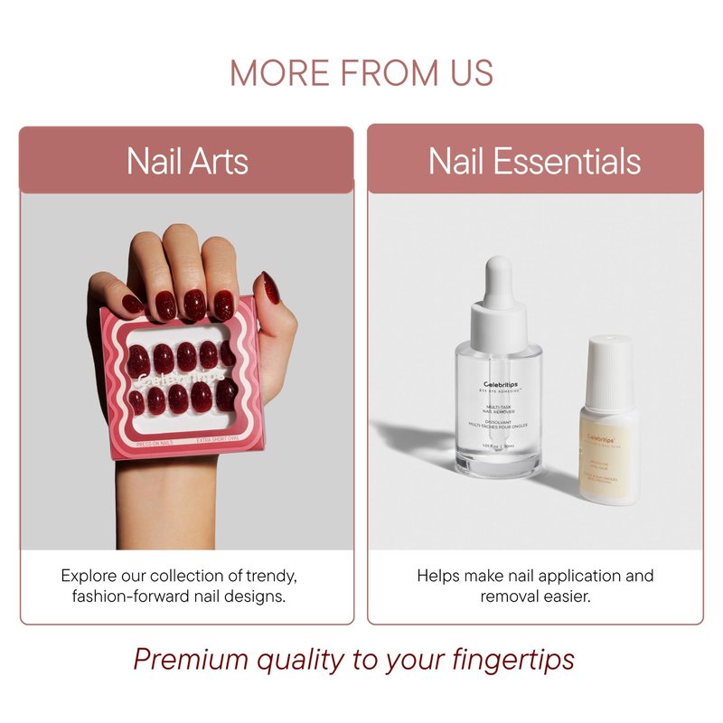 Celebritips Press On Nails - Salon U-ltimate™ | Bare Milk, Short Almond Nails, Reusable | 16 sizes - 32 Nails Kit with Glue and Sticky Tabs