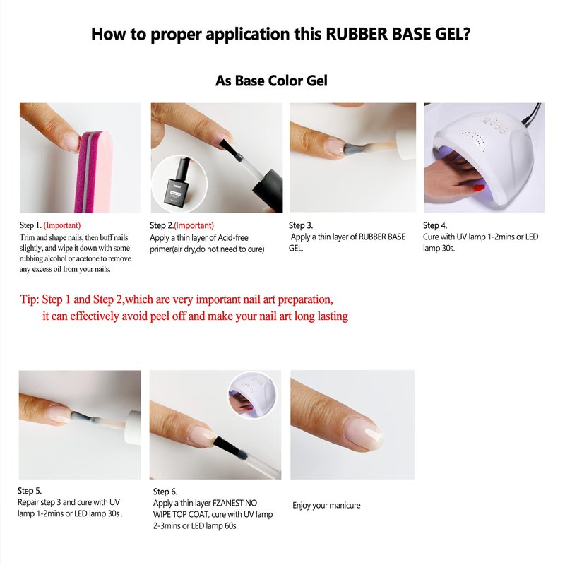 FZANEST Nude Rubber Nail Base Gel Polish, Builder Bottle Nail Strengthener Self-level Extension Fiber Gel, UV LED Base Coat