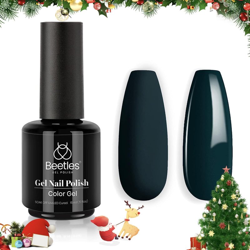 Beetles Dark Teal Gel Nail Polish Gel Polish 15ml Aegean Dark Navy Blue Jewel Tone Nail Art Manicure Salon DIY Decoration at Home Soak Off Uv Lamp Cured Gift for Women