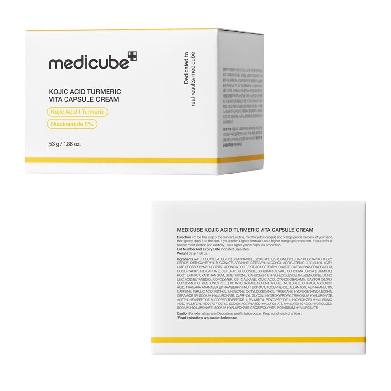 medicube Capsule Cream with Kojic Acid & Turmeric for Uneven Skin Tone | Tone Renewal & Radiance Care for troubled skin | Turmeric, Kojic, Vitamin C | Korean Skincare, 1.86 oz