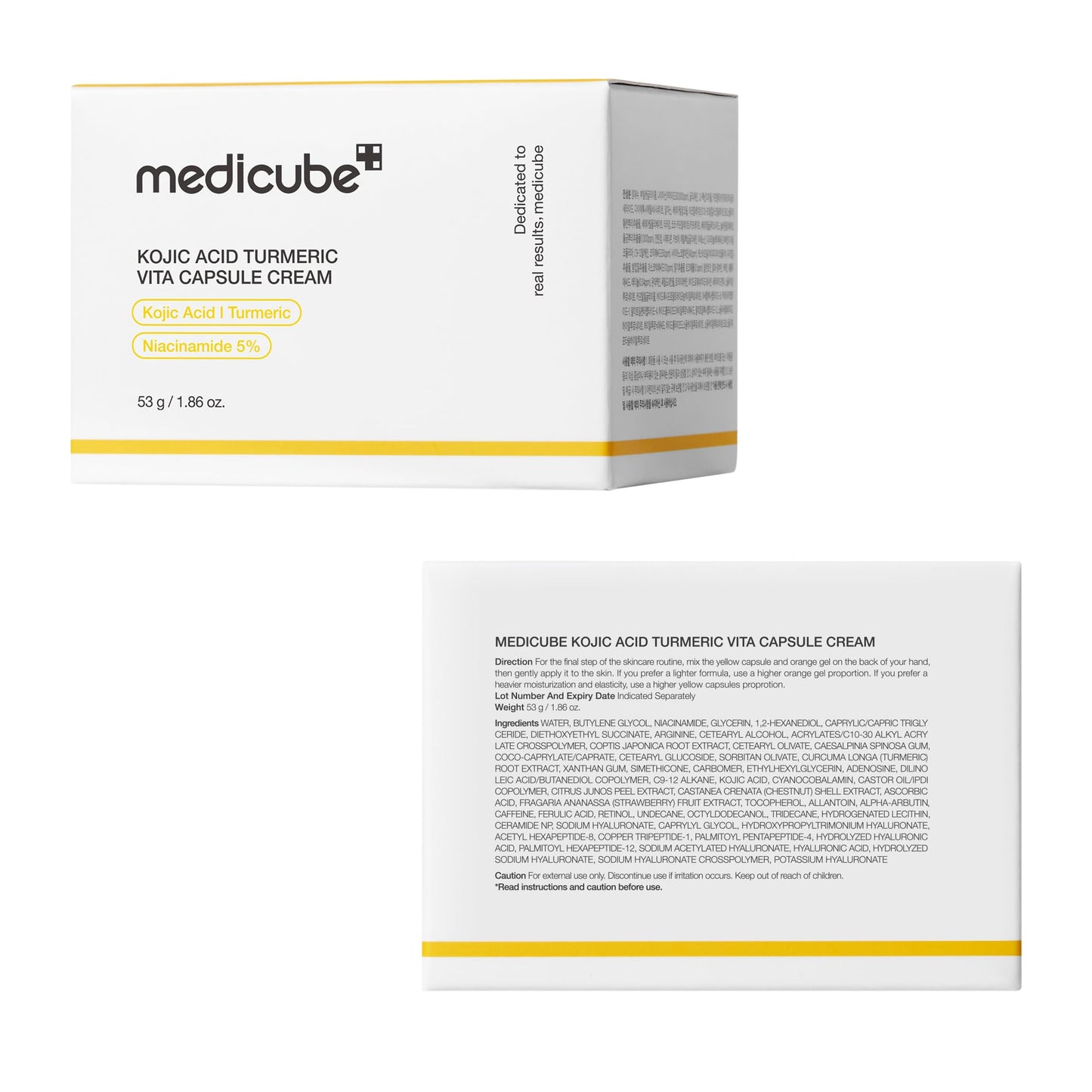 medicube Capsule Cream with Kojic Acid & Turmeric for Uneven Skin Tone | Tone Renewal & Radiance Care for troubled skin | Turmeric, Kojic, Vitamin C | Korean Skincare, 1.86 oz