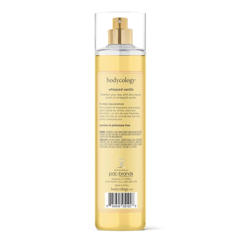 Bodycology Whipped Vanilla Body Mist - Long-Lasting Fragrance, 8 Fl Oz (Pack of 2)