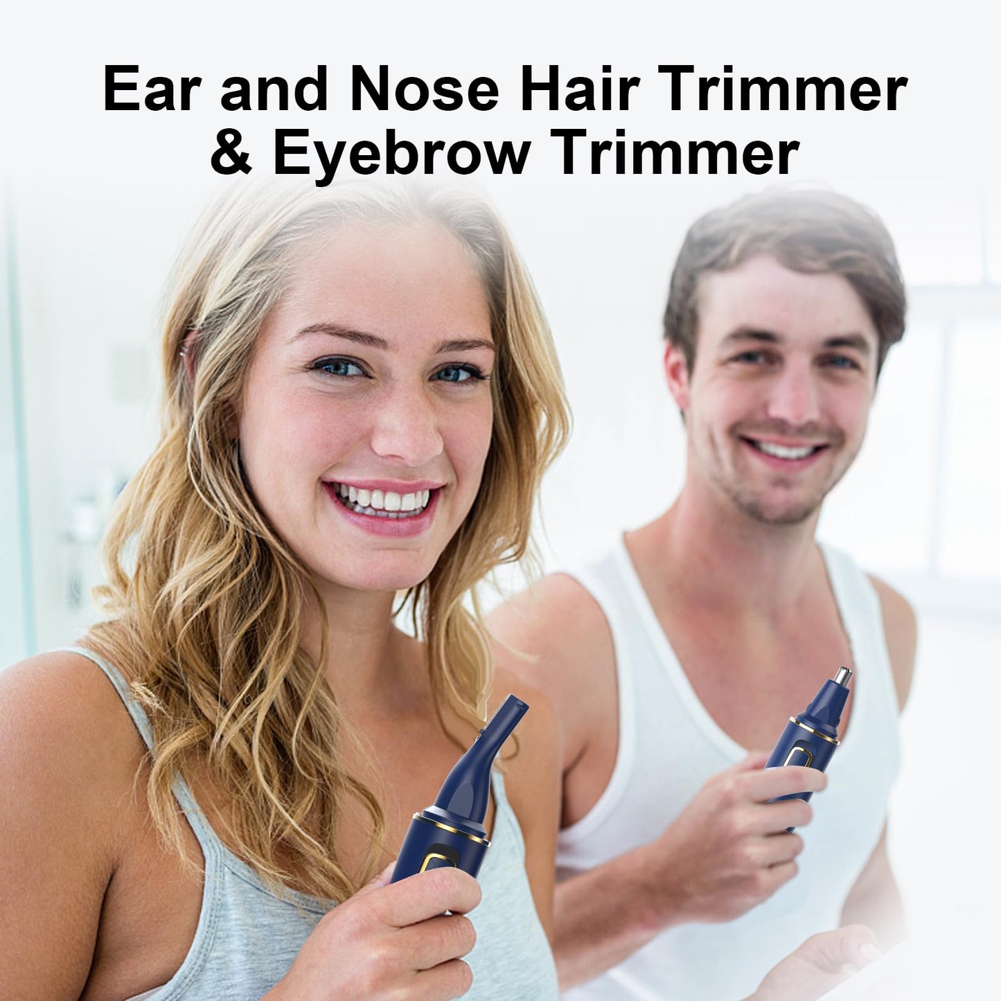 XOOMRSCP Nose Hair Trimmers for Men,Rechargeable Hair Trimmer 2 in 1 Painless Multifunctional Ear and Nose Hair Trimmer with IPX7 Waterproof Dual Edge Blades (Blue)
