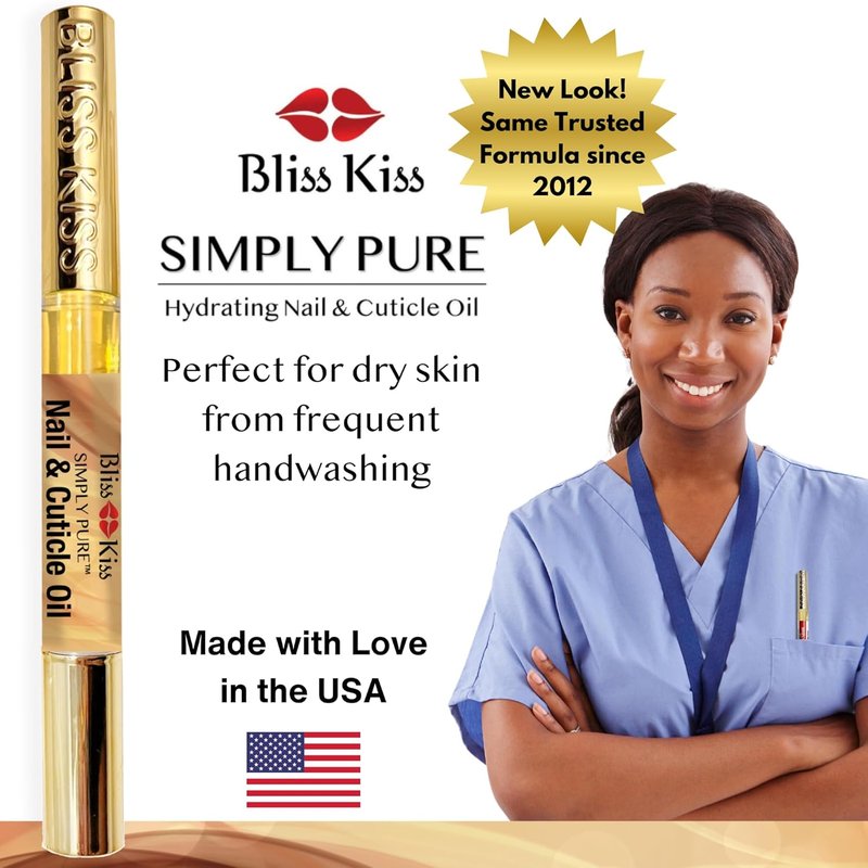 Bliss Kiss | Nail Oil Cuticle Pens - 4 Vanilla Fragrance with Vitamin E & Jojoba for Stronger Nails