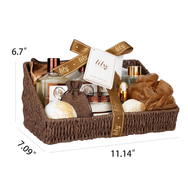 Coconut Vanilla Spa Gift Basket for Women & Men – 17-Piece Relaxing Bath & Body Set with Shower Gel & Reusable Basket, Premium Self-Care Gift for Mom, Birthday, Mother's Day, Father's Day, Christmas