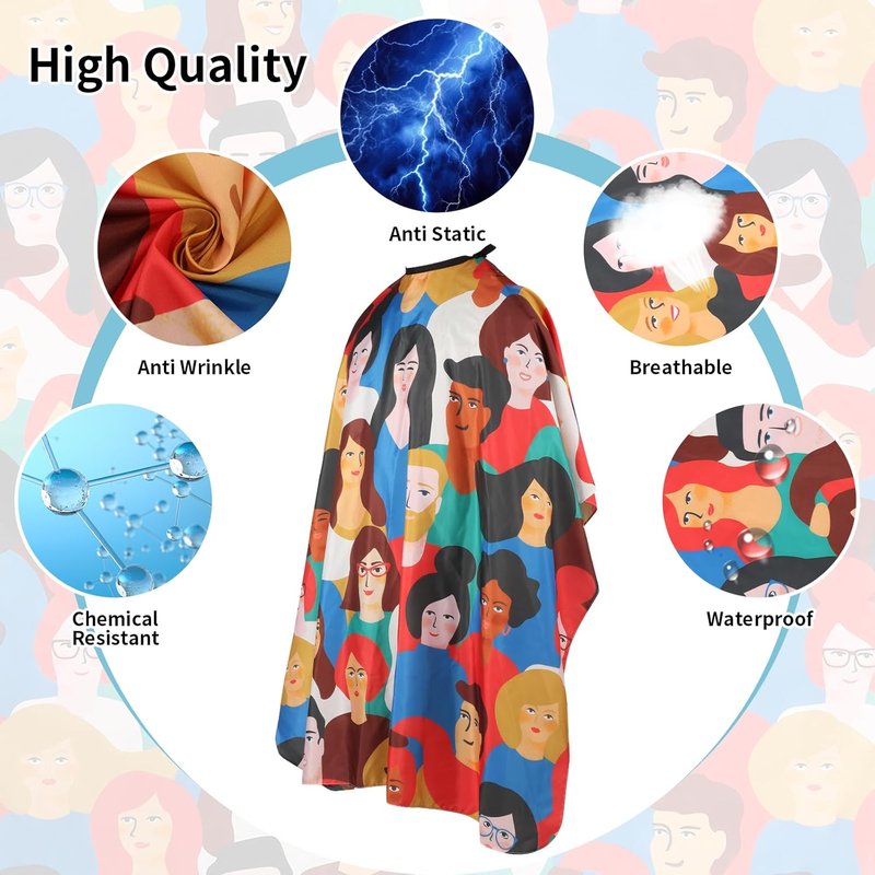 Professional Hair Cutting Cape(2 Pack), Salon Barber Cape with Adjustable Snap Closure